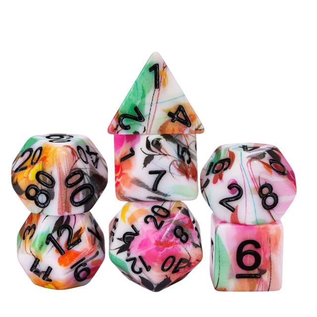Dés 7D: Fleurs sauvages JEUX - Dés et jeux de rôles - Dés - Dés polyédriques