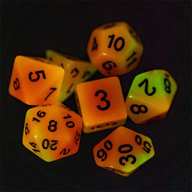 Dés 7D: Tequila Sunrise JEUX - Dés et jeux de rôles - Dés - Dés polyédriques