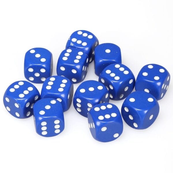 Dés Opaque: 12D6 Bleu / Blanc JEUX - Dés et jeux de rôles - Dés