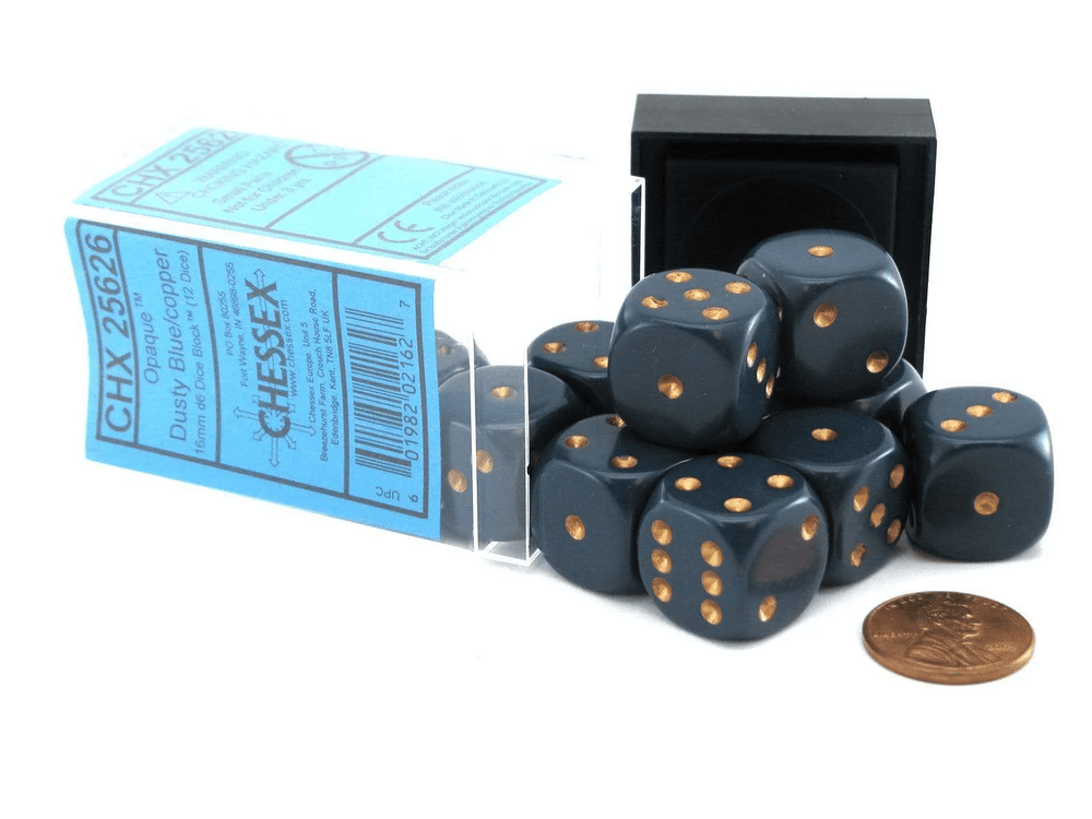 Dés Opaque: 12D6 Dusty Blue / Copper JEUX - Dés et jeux de rôles - Dés