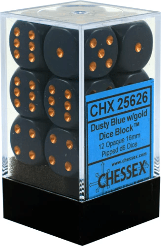 Dés Opaque: 12D6 Dusty Blue / Copper JEUX - Dés et jeux de rôles - Dés