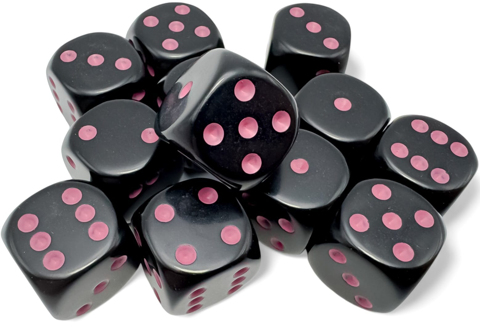 Dés opaques 12D6: noir/rose JEUX - Dés et jeux de rôles - Dés - Dés standards