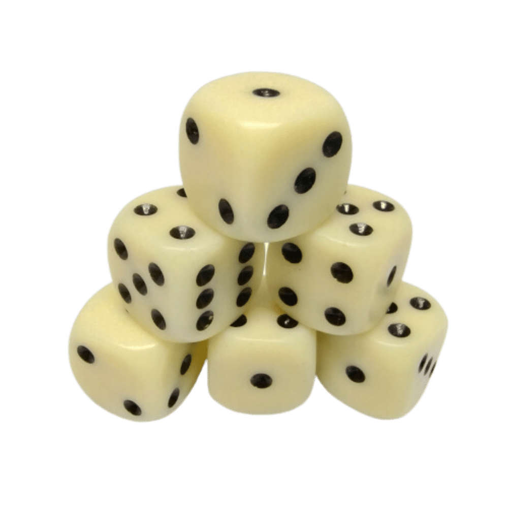 Chessex - 36d6 - Opaque Ivory/Black