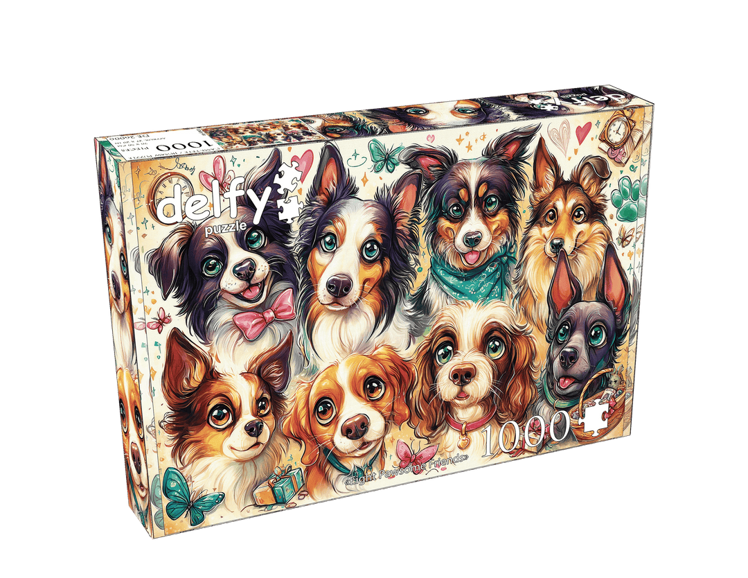 Eight Pawsome Friends (1000pcs) CASSE-TÊTE - 1000 morceaux