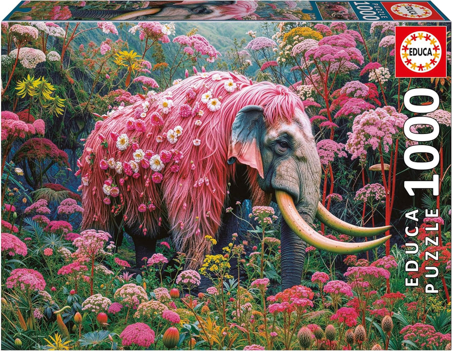 Éléphant Fleuri (1000 pcs) CASSE-TÊTE - 1000 morceaux