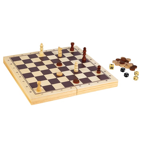 Ensemble 3 en 1 - Échecs, Dames, Backgammon (EN) JEUX - Classiques - Dames et échecs