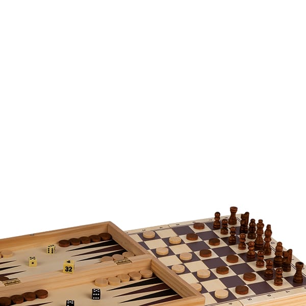 Ensemble 3 en 1 - Échecs, Dames, Backgammon (EN) JEUX - Classiques - Dames et échecs