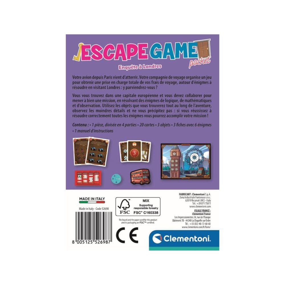Escape game: Enquête à Londres (FR) JEUX - Détective & évasion