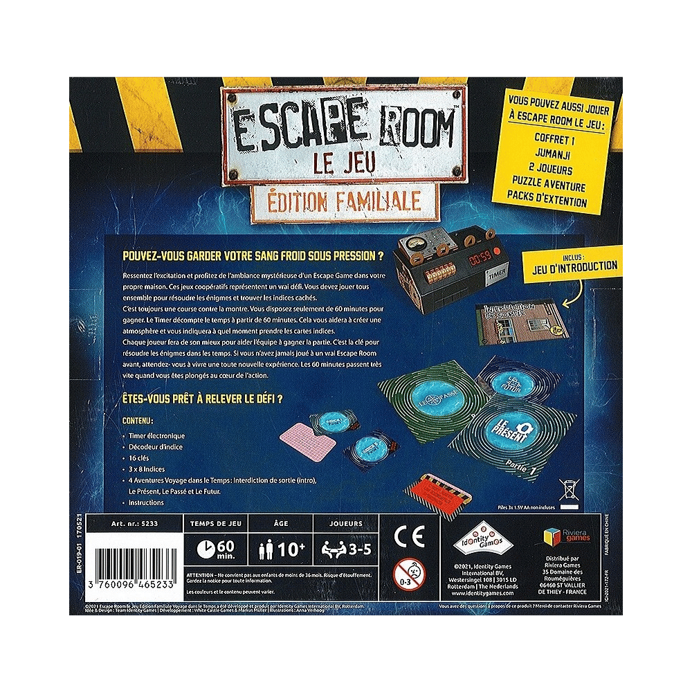 Escape Room voyage dans le temps coffret 3 jeux, jeu de société