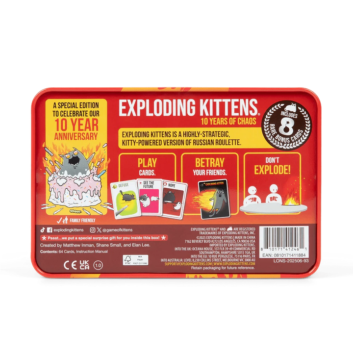 Exploding Kittens - 10 Years Anniversary Tin (EN) JEUX - Famille