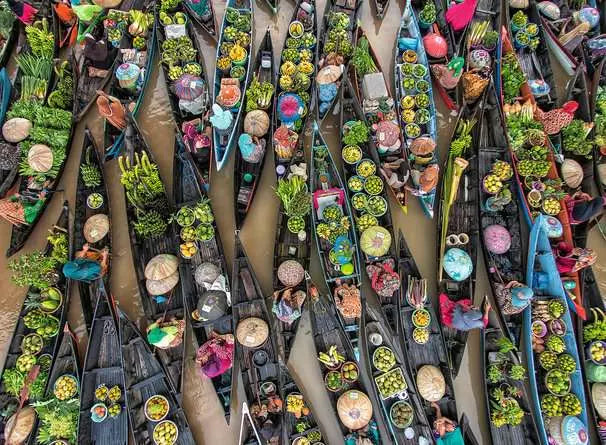 Floating Market, Indonesia (500 pcs) CASSE-TÊTE - 400 - 550 morceaux