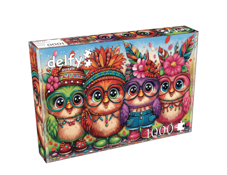 Four Funky Chicks (1000pcs) CASSE-TÊTE - 1000 morceaux