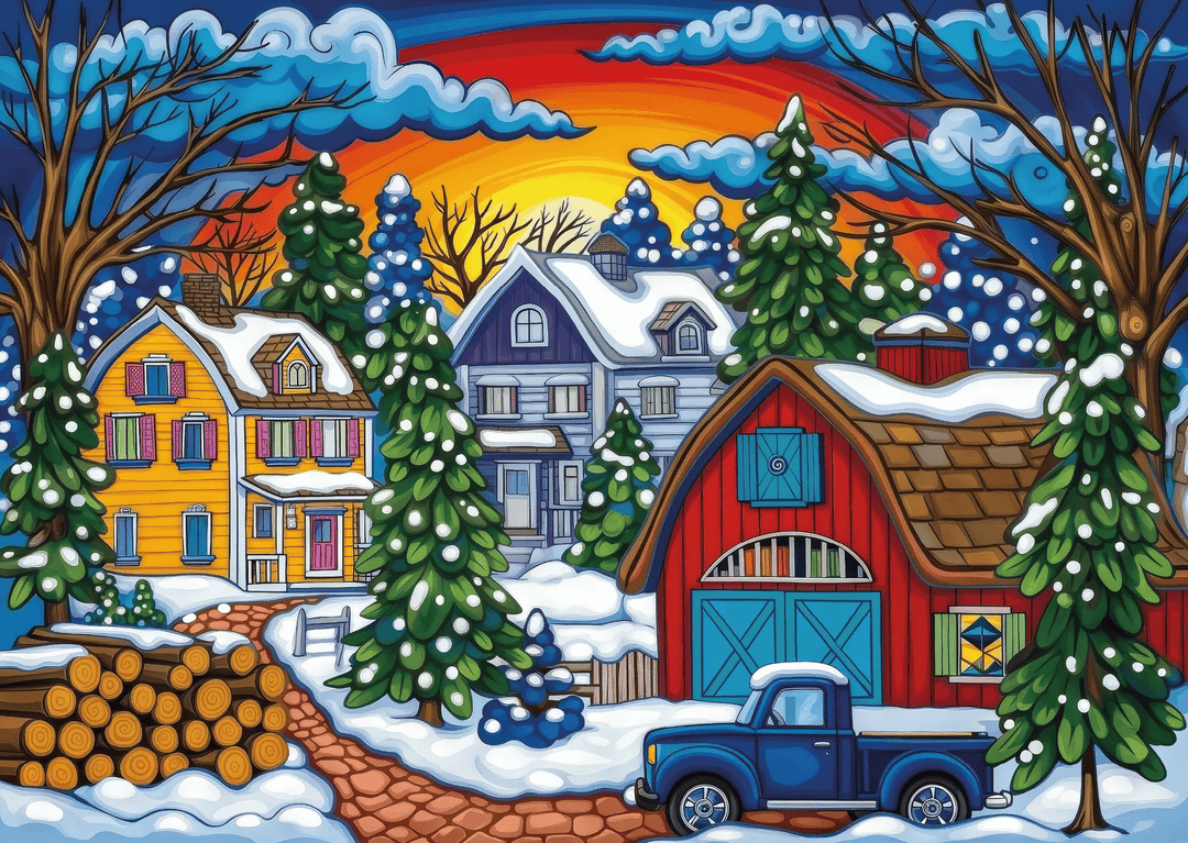 Frosted Farm Memories (1000 pcs) CASSE-TÊTE - 1000 morceaux