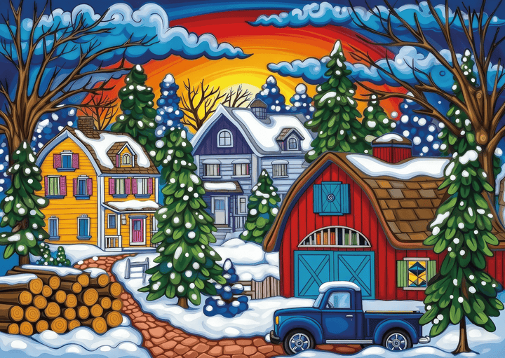 Frosted Farm Memories (1000 pcs) CASSE-TÊTE - 1000 morceaux