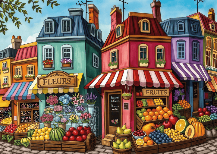 Fruit &amp; Flower Corner Shop (1000 pcs) CASSE-TÊTE - 1000 morceaux