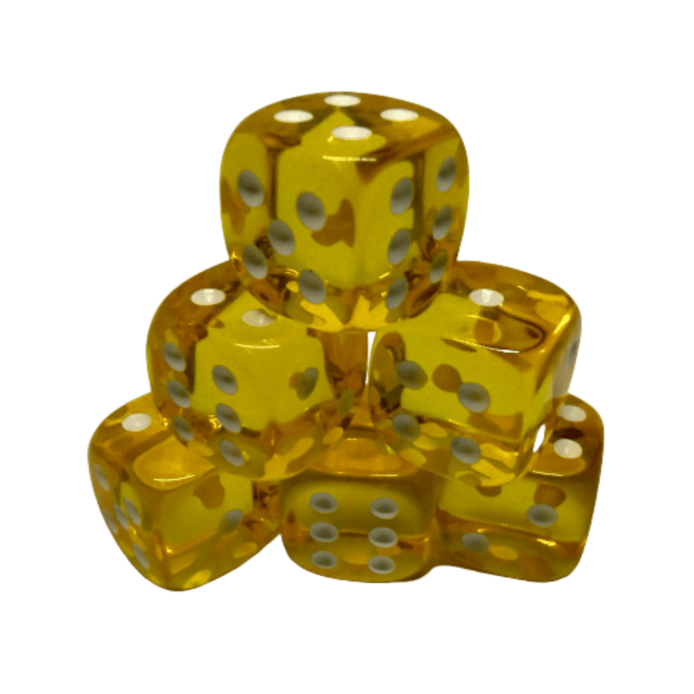 Dés Chessex dice - 36d6 - Translucent Yellow/White | L'As des jeux