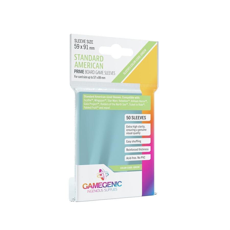 Gamegen!c Board Game Sleeves Prime Standard American - 59 x 91 mm (50) Accessoires - Protecteurs de cartes - Protecteurs (Sleeves) - Américain standard