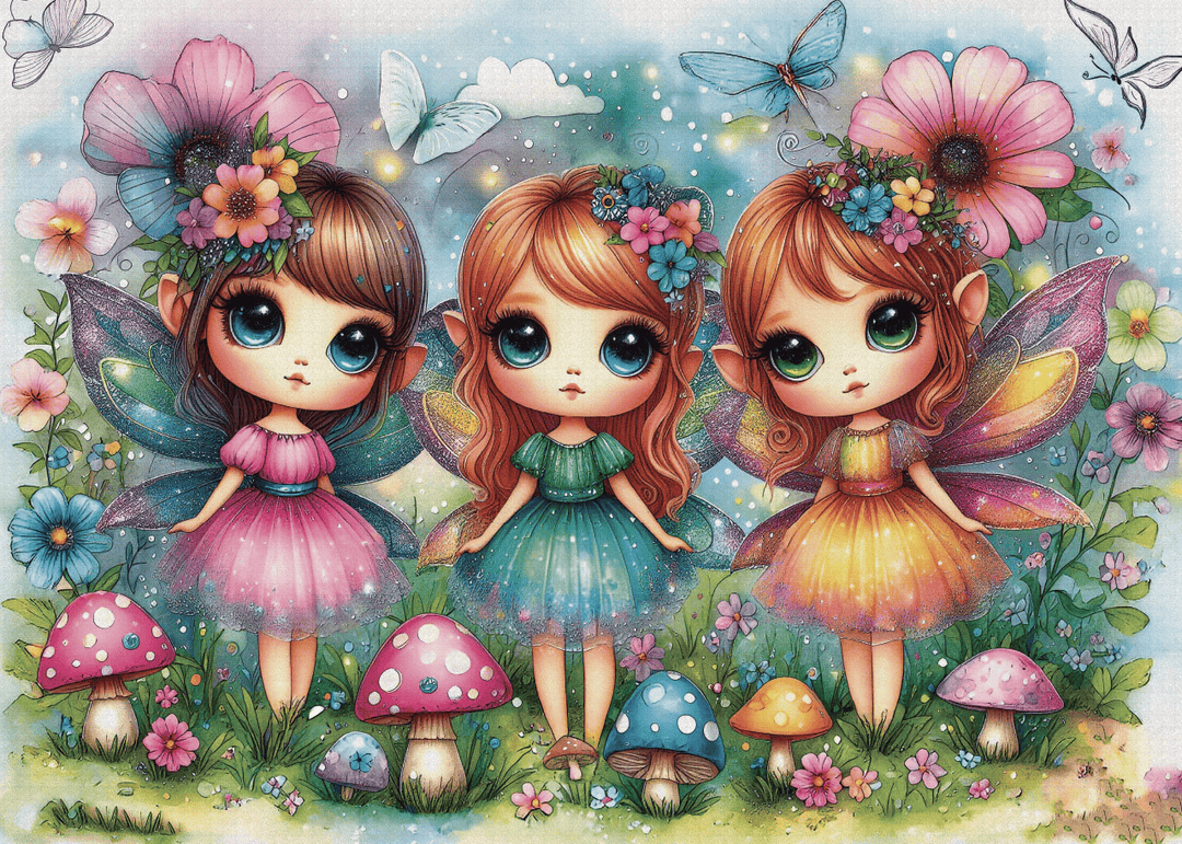 Garden Fairy Trio (1000 pcs) CASSE-TÊTE - 1000 morceaux