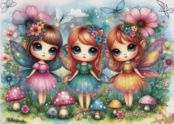 Garden Fairy Trio (1000 pcs) CASSE-TÊTE - 1000 morceaux