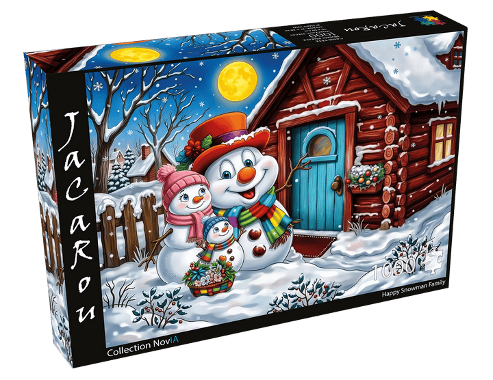 Happy Snowman Family (1000 pcs) CASSE-TÊTE - 1000 morceaux
