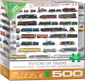 History of Trains (500 pcs LARGE) CASSE-TÊTE - 400 - 550 morceaux
