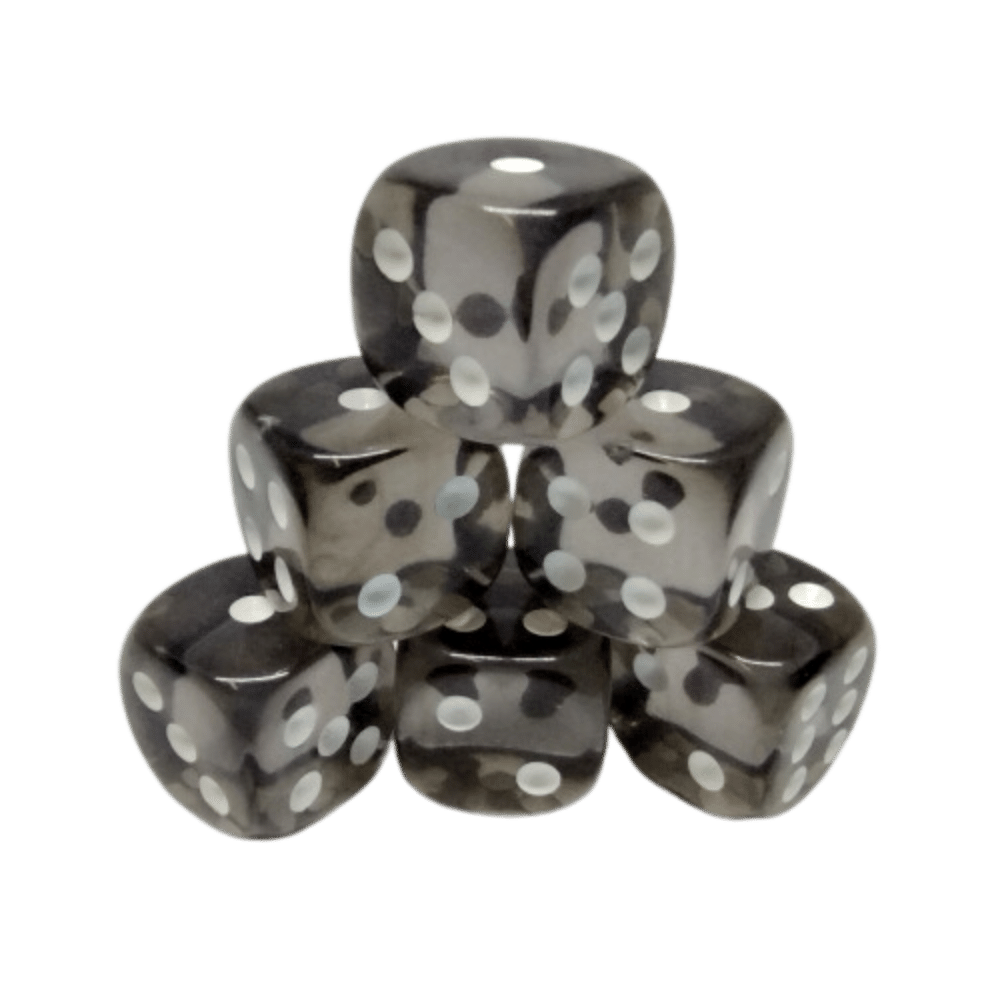 Dés Chessex dice - 36d6 - Translucent Smoke/White | L'As des jeux