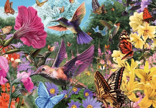 Hummingbirds and Butterflies (Puzzle 200 pcs) CASSE-TÊTE - 200 - 275 morceaux