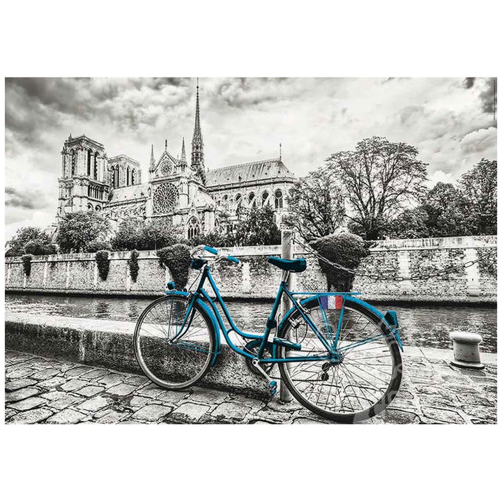 Puzzle 500:  B&W Bicyclette près de Notre-Dame
