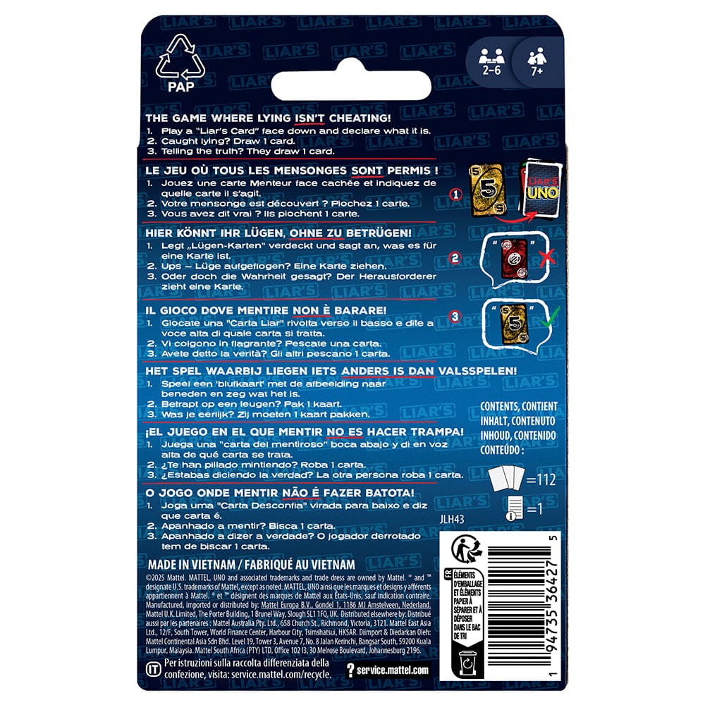Jeu UNO Liar's (ML) JEUX - Classiques
