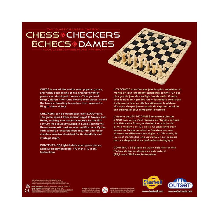 Jeux d'échecs et de dames | Chess and Checkers Set (ML) JEUX - Classiques - Dames et échecs
