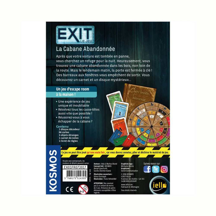 EXIT: La cabane abandonnée (FR) JEUX - Détective & évasion