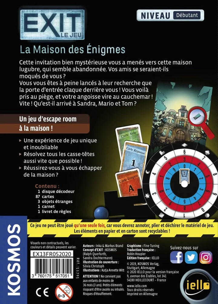 EXIT: La maison des énigmes (FR) JEUX - Détective & évasion