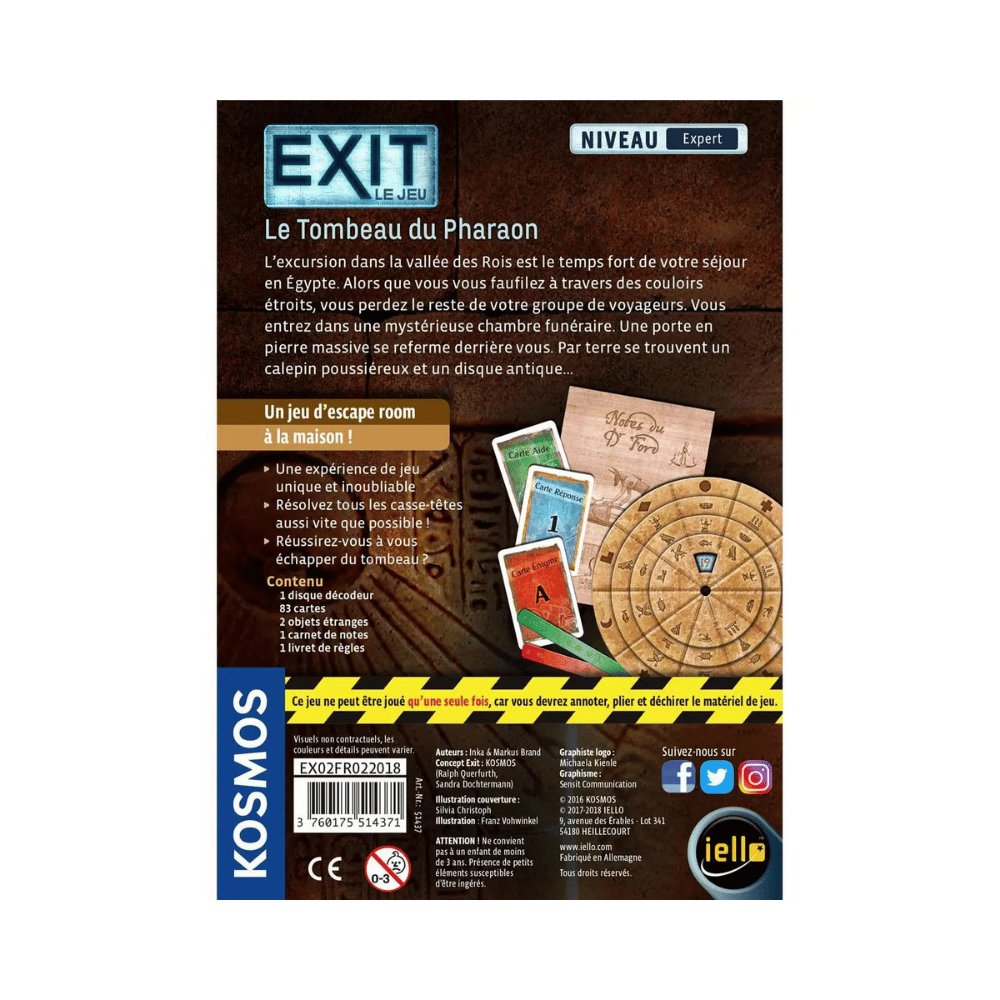 EXIT: Le tombeau du Pharaon (FR) JEUX - Détective & évasion
