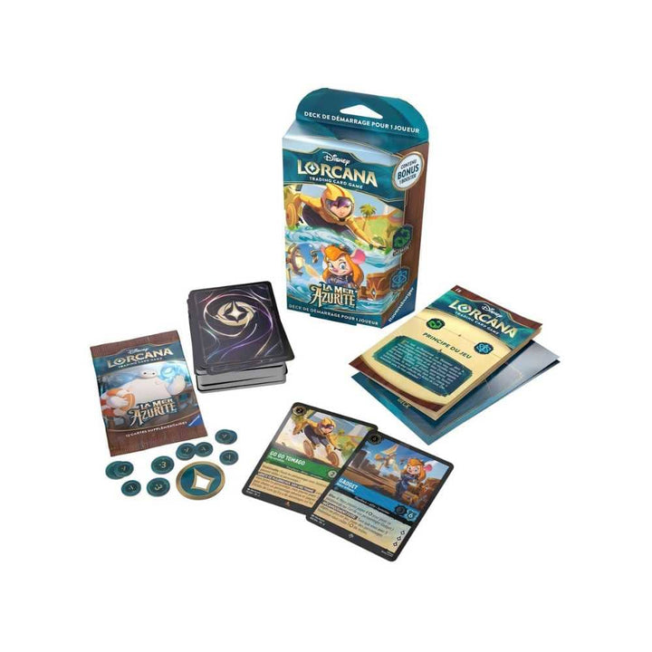 Disney Lorcana: La Mer d'Azurite - Deck de démarrage - Go Go Tomago (Émeraude) /Gadget (Sapphire) (FR) JEUX - Disney Lorcana - Starter Deck