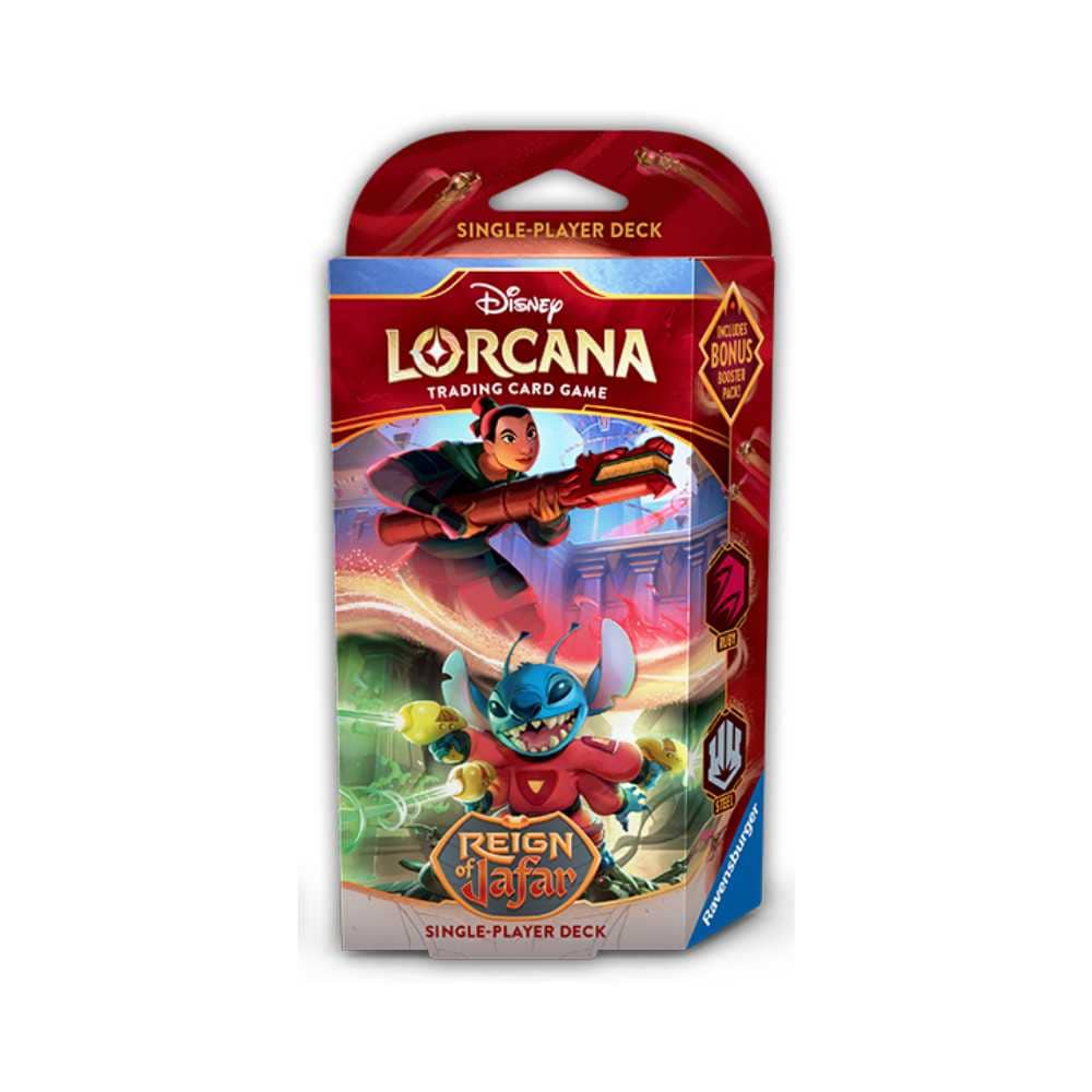 Disney Lorcana: Reign of Jafar - Starter Deck (EN) - Mulan/Stitch (Ruby/Steel) JEUX - Disney Lorcana - Starter Deck