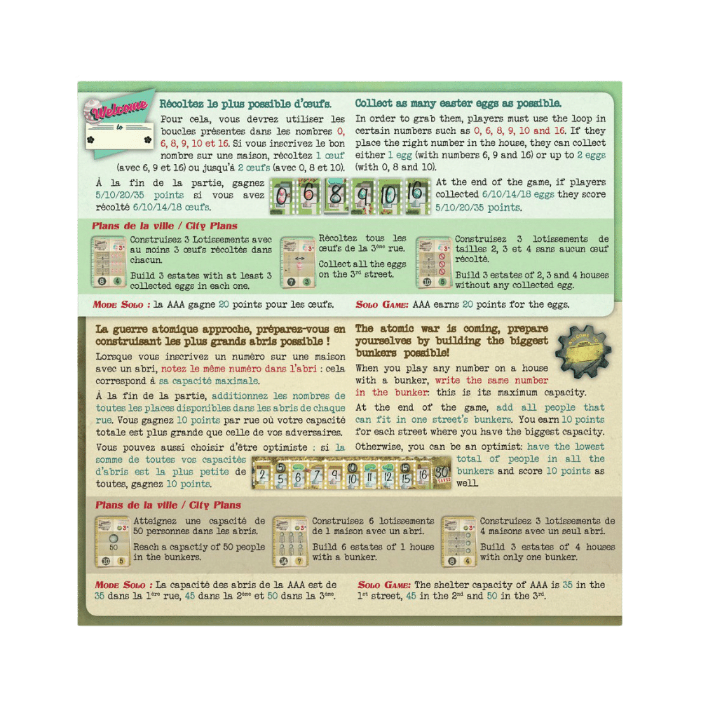 Welcome To: Ext. 1 Chasse aux Oeufs, Guerre Atomique et Mode Solo (ML) JEUX - Famille