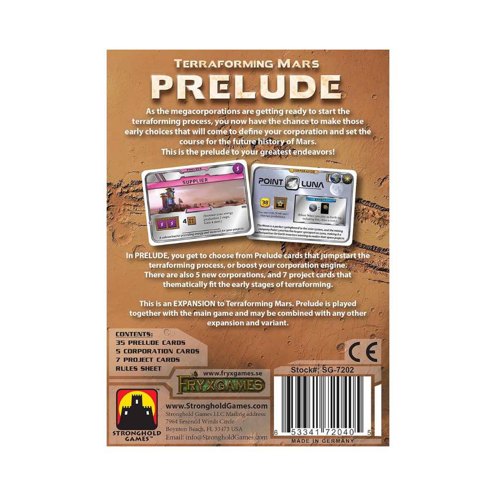 Terraforming Mars: Prelude (EN) JEUX - Stratégie - Stratégie intermédiaire