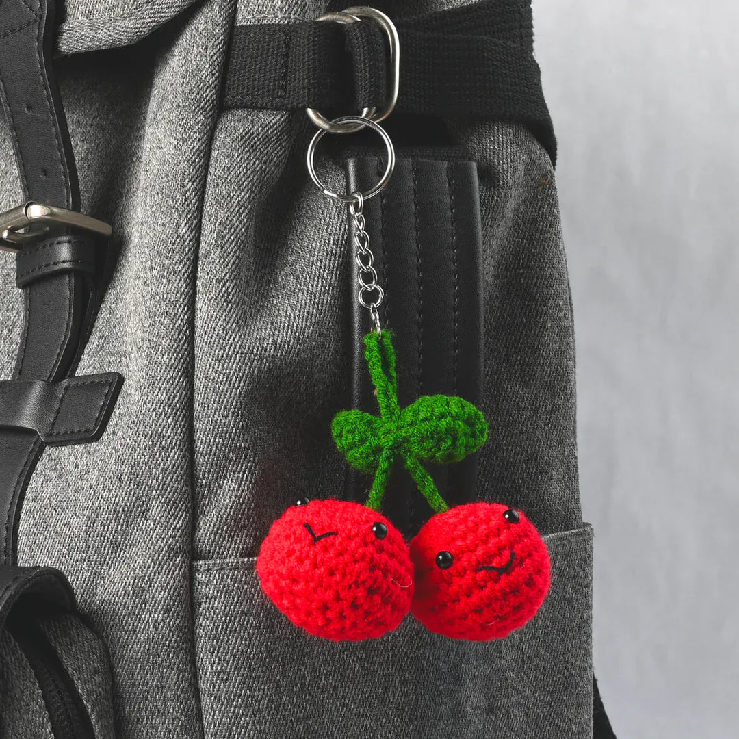 Kit DIY Crochet: Porte-Clés Cerises (ML) PASSE-TEMPS - Bricolages