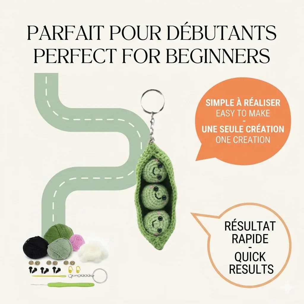 Kit DIY Crochet: Porte-Clés Petits Pois (ML) PASSE-TEMPS - Bricolages
