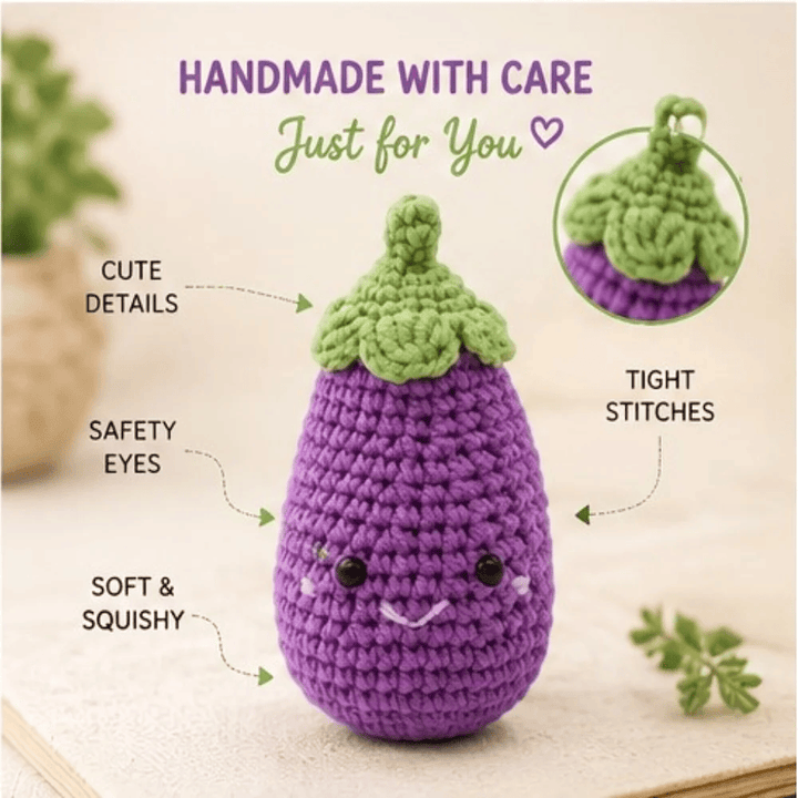 Kit DIY Porte-clés Crochet: Aubergine (ML) PASSE-TEMPS - Bricolages