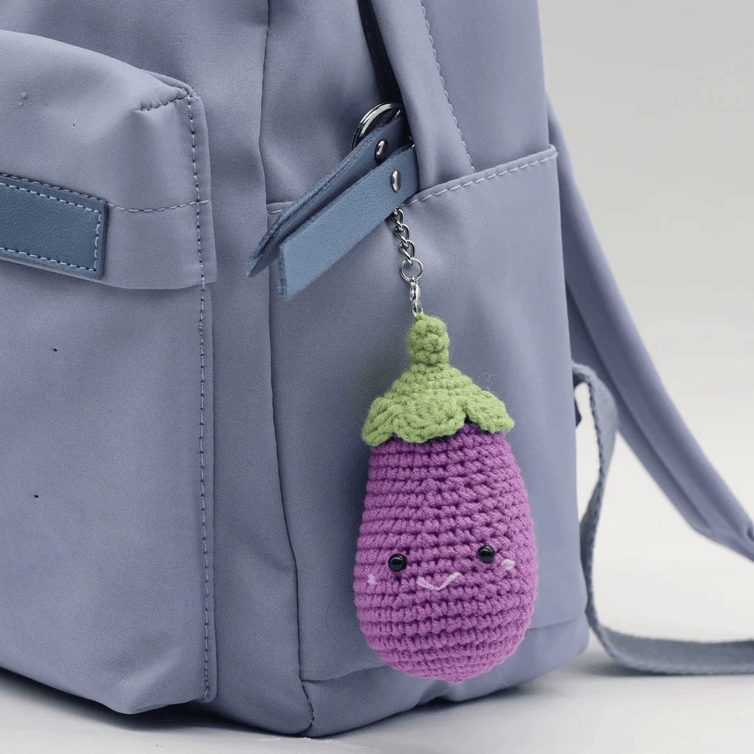 Kit DIY Porte-clés Crochet: Aubergine (ML) PASSE-TEMPS - Bricolages
