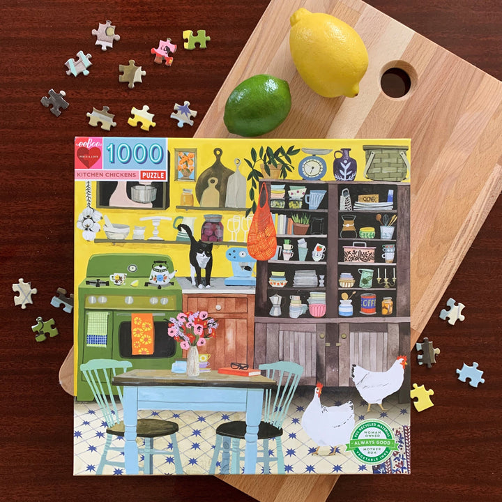 Kitchen Chickens eeBoo square puzzle 1000 pcs Achat en ligne L'As des jeux
