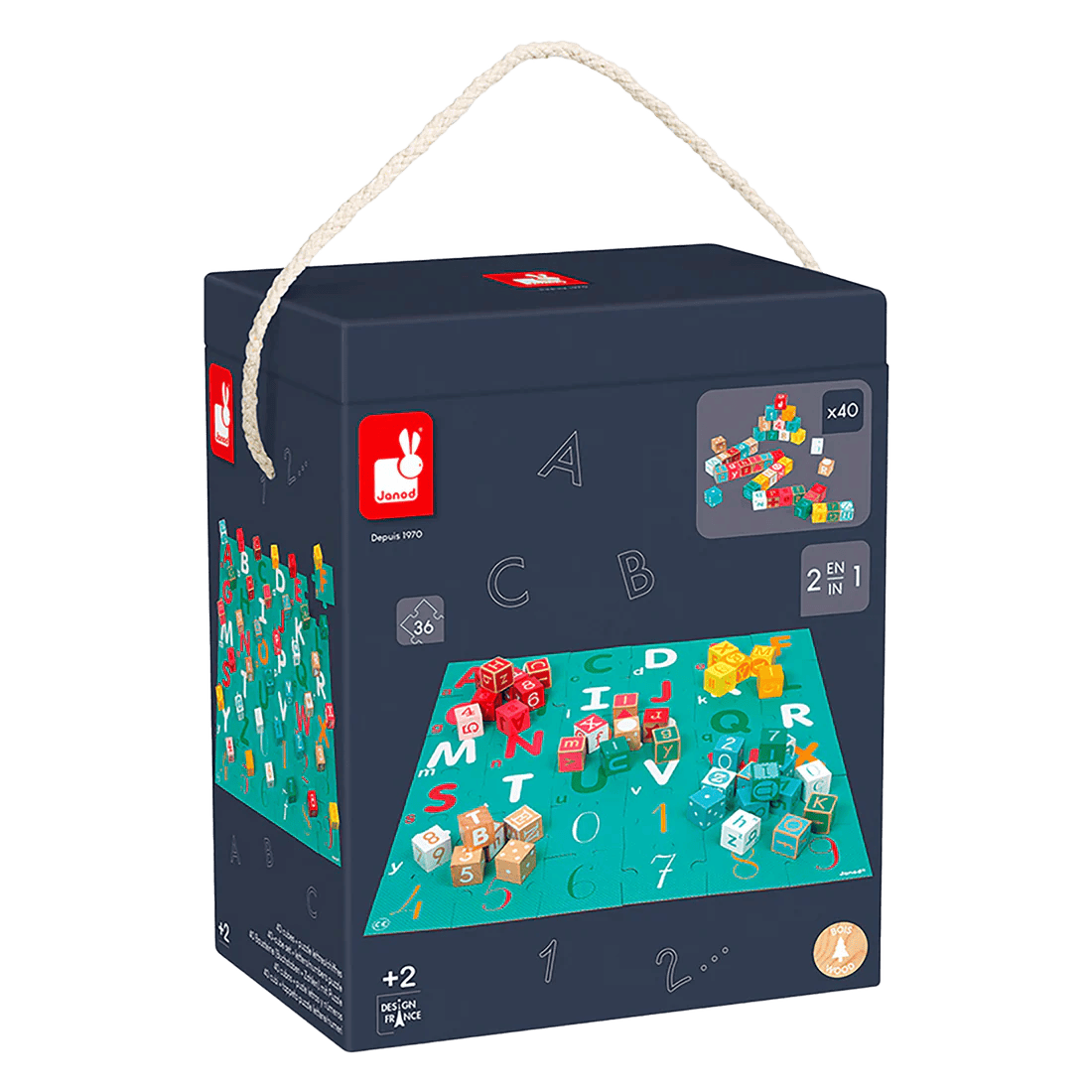 Kubix Set de 40 Blocs Lettres & Chiffres PASSE-TEMPS - Jouets - Bébé - Bébé 12-24 mois