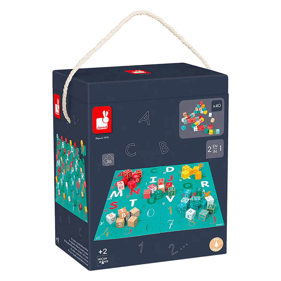 Kubix Set de 40 Blocs Lettres & Chiffres PASSE-TEMPS - Jouets - Bébé - Bébé 12-24 mois