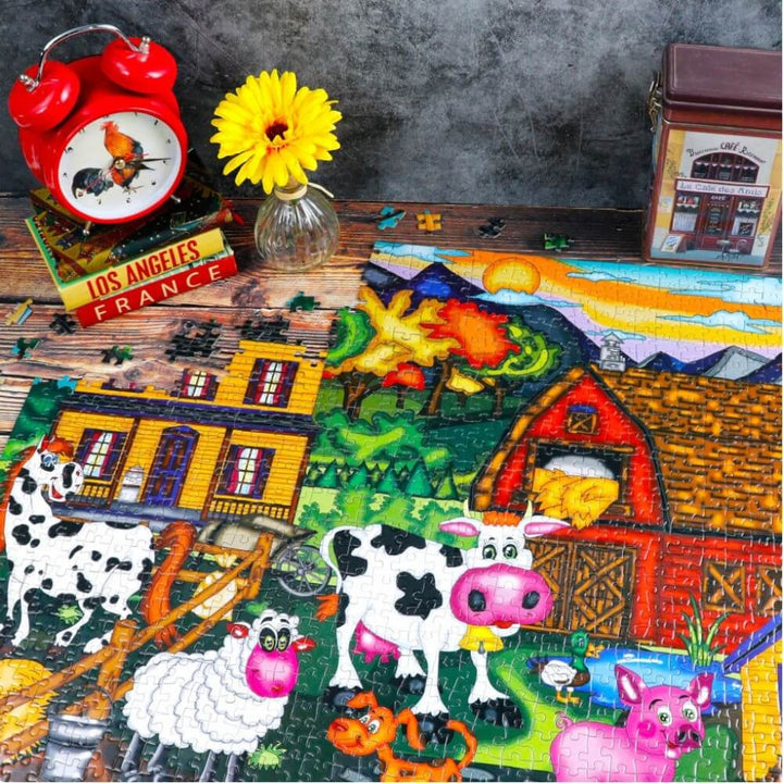 La ferme joyeuse | Happy Farm (Puzzle 1000 pcs) CASSE-TÊTE - 1000 morceaux