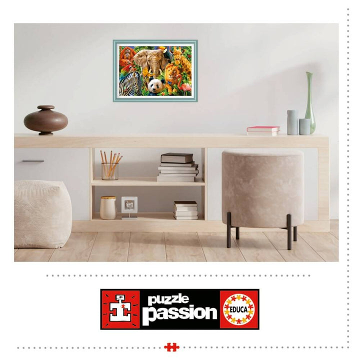 Collage animaux sauvages casse-tête Educa | Wild animal collage Puzzle