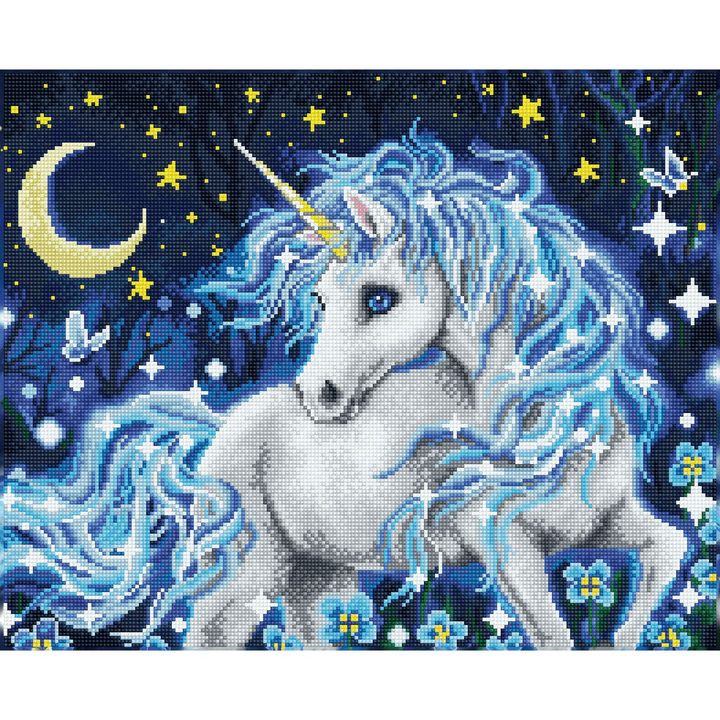 Licorne Clair de Lune 50x60 Diamond Dotz PASSE-TEMPS - Broderie diamant