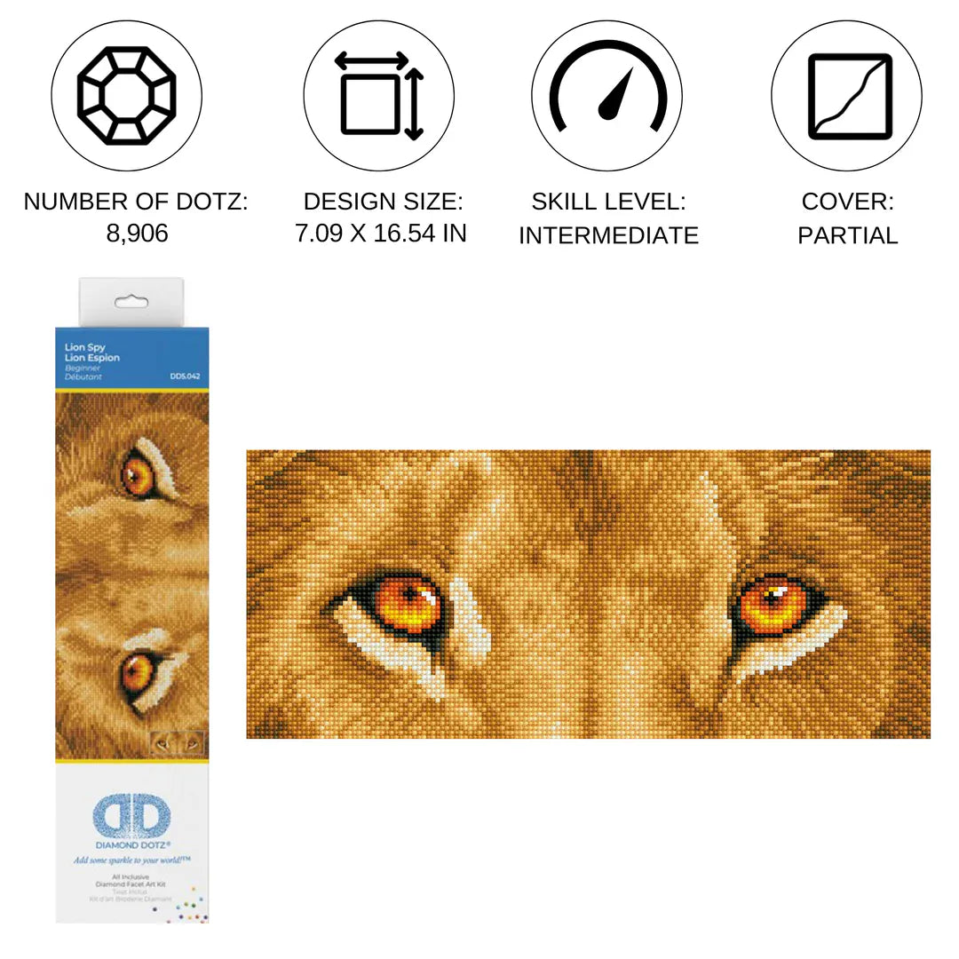 Lion Espion 50x26 Diamond Dotz PASSE-TEMPS - Broderie diamant