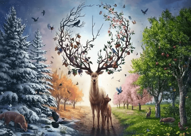 Magical Deer (Puzzle 1000 pcs) CASSE-TÊTE - 1000 morceaux