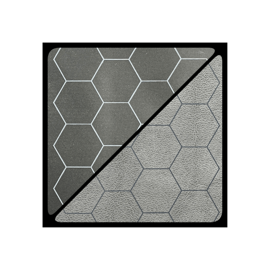 Mat: 1” Hex 2 Sided Black / Grey Battlemat (Two Color Mat) JEUX - Cartes et Accessoires